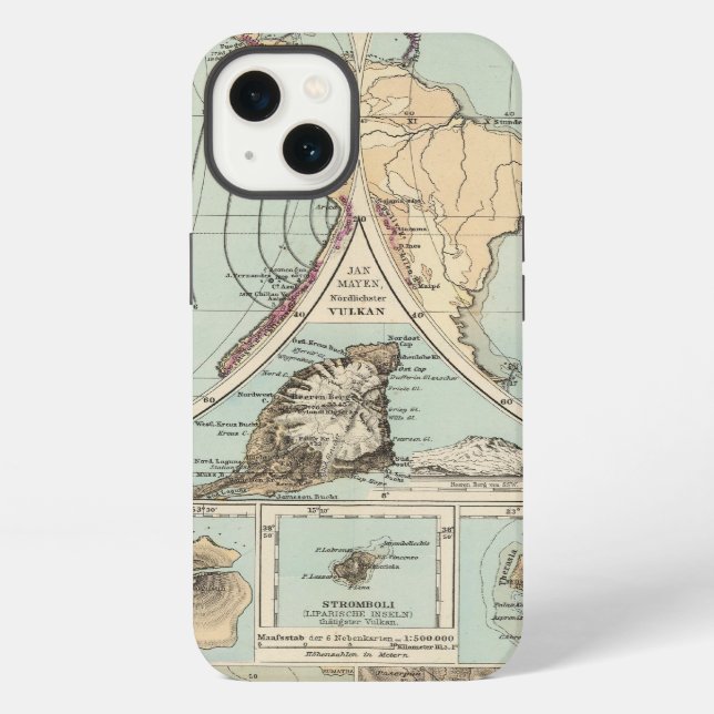 Funda Para iPhone Mapa del Atlas Thatigkeit des Erdinnern (Reverso )
