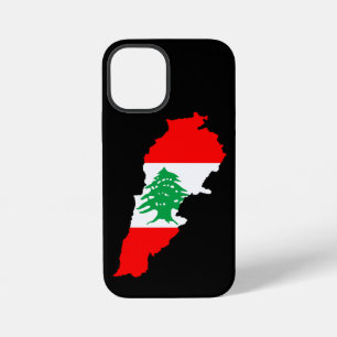 Funda Para iPhone 12 Mini Mapa del Líbano con bandera