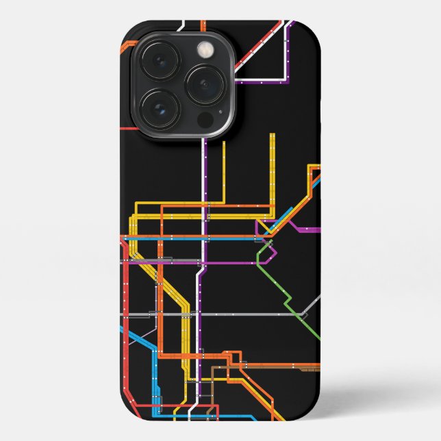 Funda Para iPhone Mapa del metro de la ciudad (Reverso)
