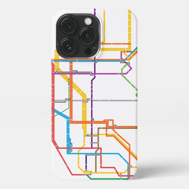 Funda Para iPhone Mapa del metro de la ciudad (Reverso)