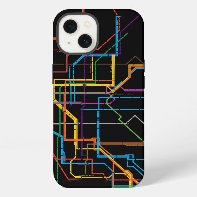 Funda Para iPhone Mapa del metro de la ciudad (Reverso )