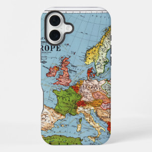 Funda Para iPhone 16 Plus Mapa general de Europa vintage del siglo XX