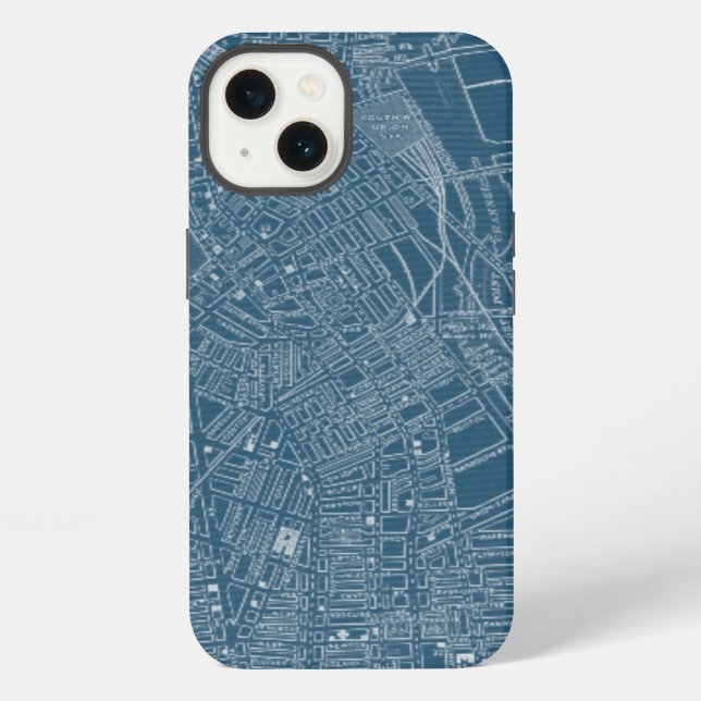 Funda Para iPhone Mapa gráfico de Boston (Reverso )