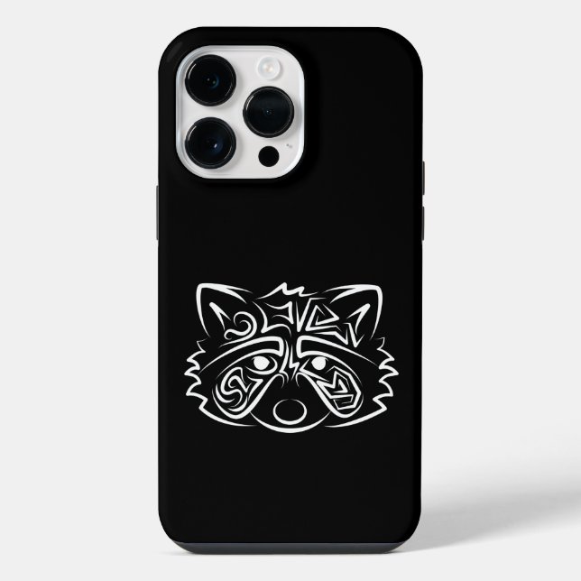 Funda Para iPhone Mapache Tribal Blanco y Negro (Reverso )
