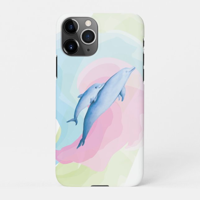 Funda Para iPhone Mar asombroso con delfines (Reverso)