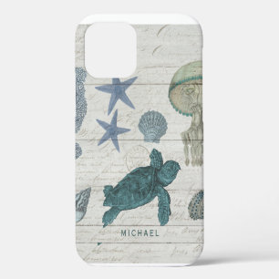 Funda Para iPhone 12 Mar Turtle Beach Shore Rustic Vintage Driftwood