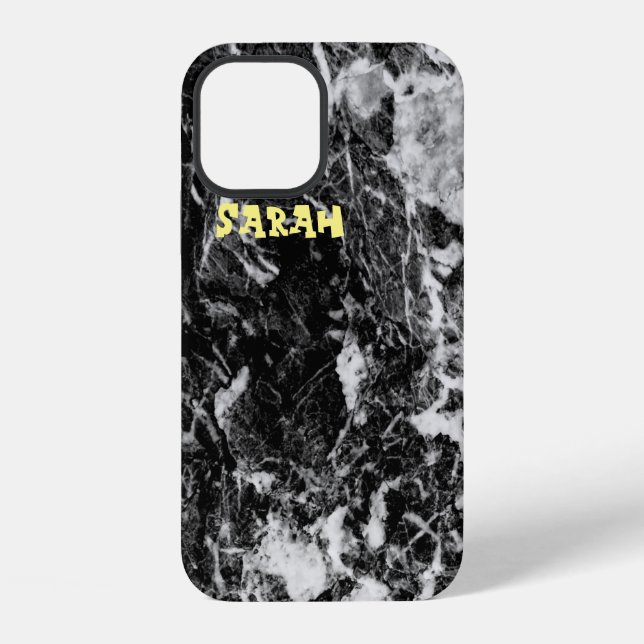 Funda Para iPhone Marble blanco negro de moda (Reverso )