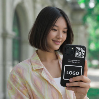 Marca de código QR de logotipo comercial simple