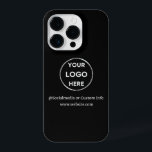 Funda Para iPhone 14 Pro Marca del logotipo de negocios negro de personaliz<br><div class="desc">Promociona tu marca con este personalizable Iphone 14 Pro Funda. Este diseño incluye su propio logotipo e información de medios sociales, junto con un espacio para una página de inicio de un personalizado. Perfecto para regalos, ferias y otros eventos promocionales. ¿Necesita ayuda para la personalización? Póngase en contacto con nosotros...</div>