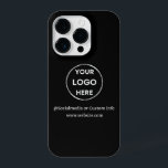 Funda Para iPhone 14 Pro Marca del logotipo de negocios negro de personaliz<br><div class="desc">Promociona tu marca con este personalizable Iphone 14 Pro Funda. Este diseño incluye su propio logotipo e información de medios sociales, junto con un espacio para una página de inicio de un personalizado. Perfecto para regalos, ferias y otros eventos promocionales. ¿Necesita ayuda para la personalización? Póngase en contacto con nosotros...</div>