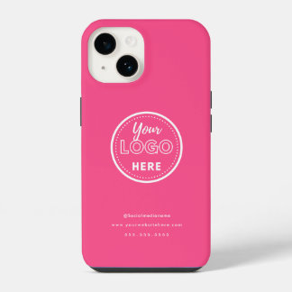 Funda Para iPhone 14 Marca profesional Logotipo Minimalista Rosa calien