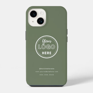 Funda Para iPhone 14 Marca profesional Logotipo Minimalista Sage Green
