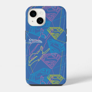 Funda Para iPhone 14 Marcas de color de superchica y logotipo