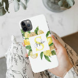 Funda Para iPhone 11Pro Max Marco de lémon amarillo moderno y hojas con nombre<br><div class="desc">Marco de lémon amarillo moderno y hojas con nombre</div>