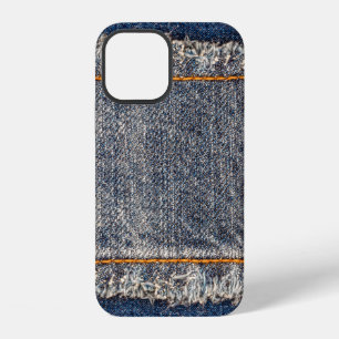 Funda Para iPhone 12 Marco de tela de jeans azul de mezclilla. Tela de