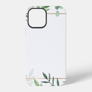Funda Para iPhone 12 Marco hojas fondo acuarela