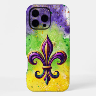 Funda Para iPhone 16 Pro Max Mardi Gras Fleur de lis