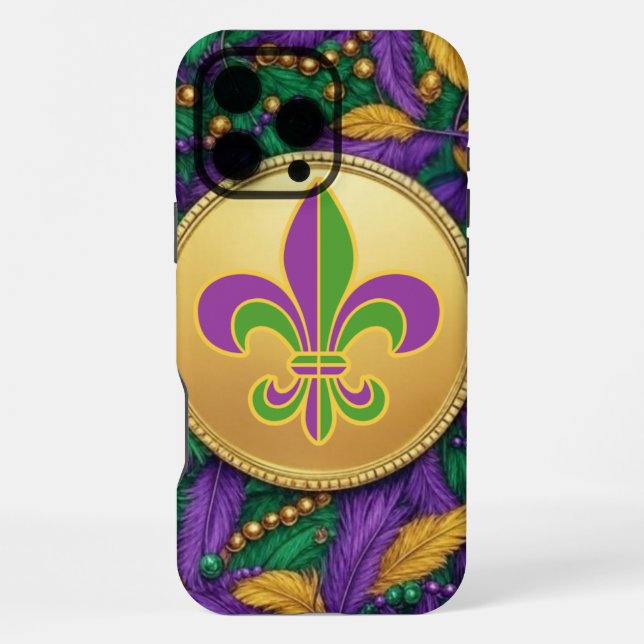 Funda Para iPhone Mardi Gras Flor de lis (Reverso )