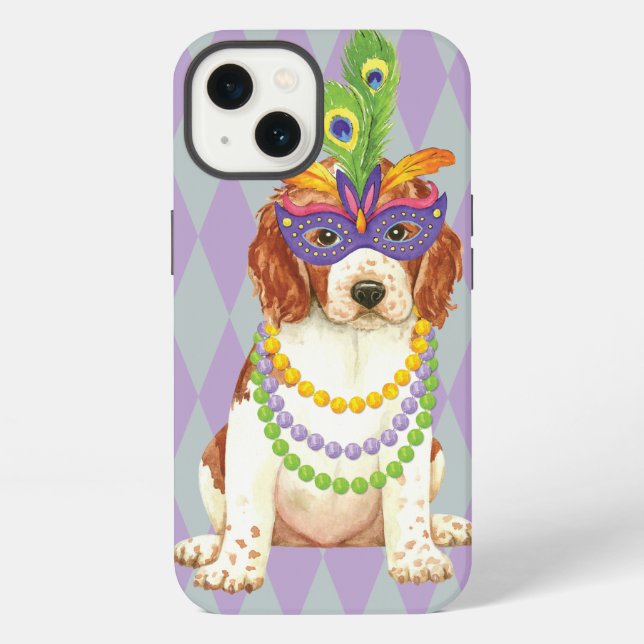Funda Para iPhone Mardi Gras Welsh Springer Spaniel (Reverso )