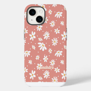 Funda Para iPhone 14 Margarita Retro Hippie Años 60 70 Floral Rosa Nara