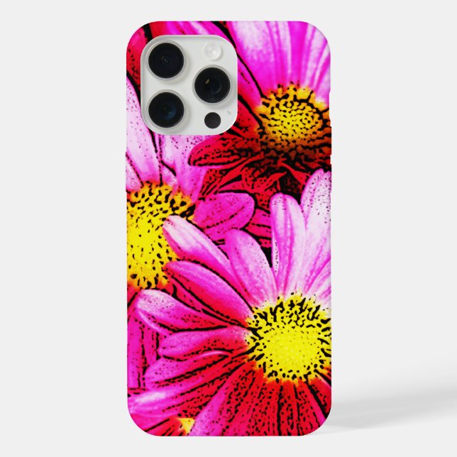 Funda Para iPhone Margaritas rosadas  (Reverso )