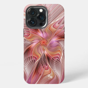 Funda Para iPhone 13 Pro Mariposa abstracta colorida arte fractal inicial