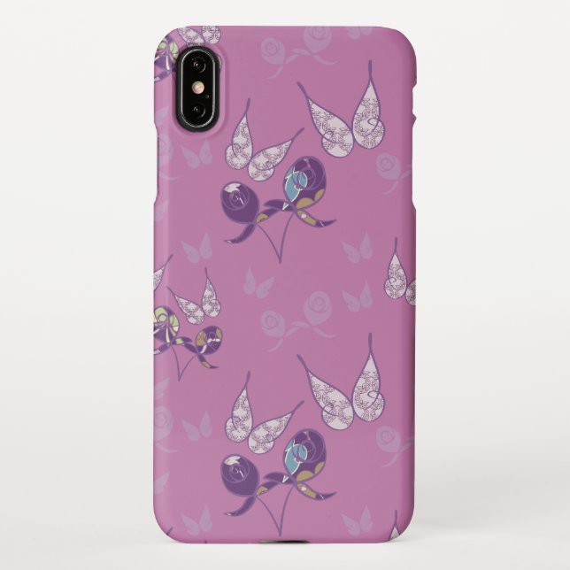 Funda Para iPhone Mariposa Alegría iPhone XS Max Funda (púrpura) (Reverso)