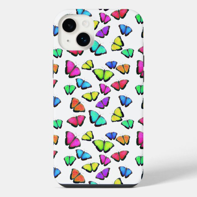 Funda Para iPhone Mariposa arcoiris (Reverso)