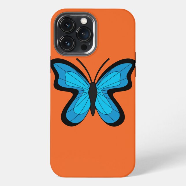 Funda Para iPhone Mariposa Azul (Reverso )