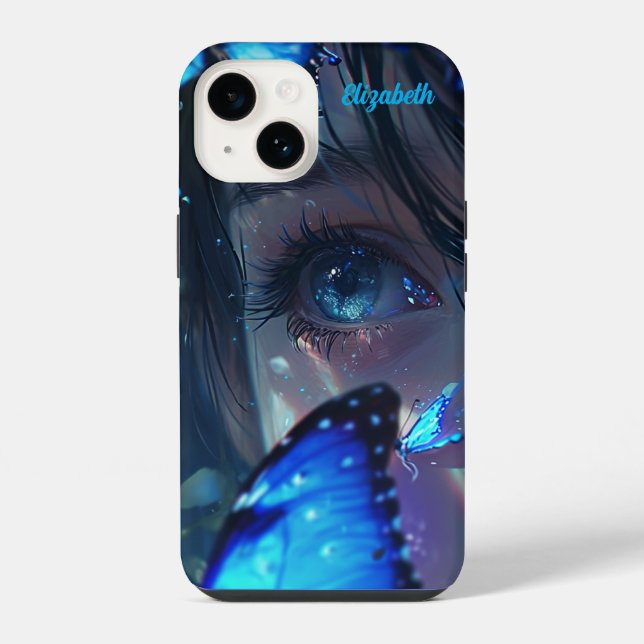 Funda Para iPhone Mariposa Azul (Reverso )