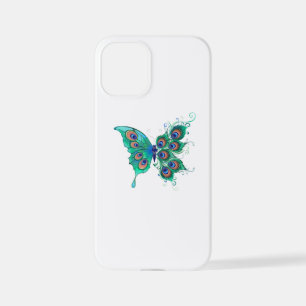 Funda Para iPhone 12 Mini Mariposa con plumas de pavo real verde
