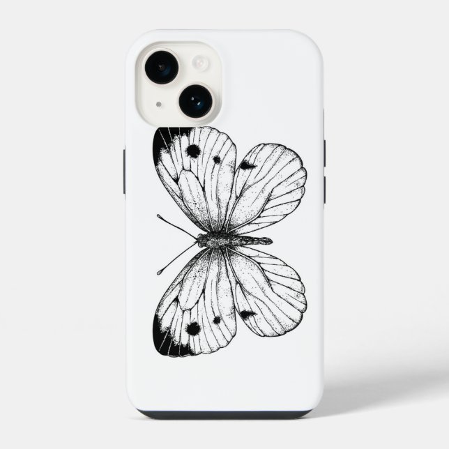 Funda Para iPhone Mariposa de la col (Reverso )