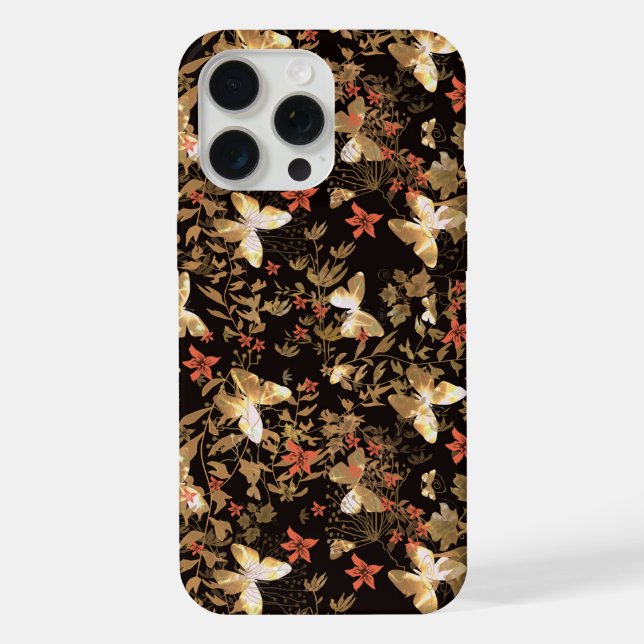 Funda Para iPhone Mariposa de oro (Reverso )