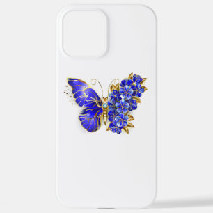 Funda Para iPhone 12 Pro Max Mariposa Flor Zafiro