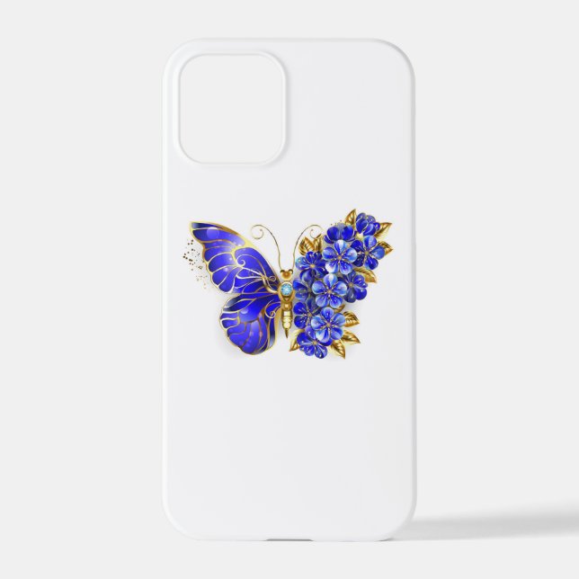 Funda Para iPhone Mariposa Flor Zafiro (Reverso )