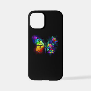 Funda Para iPhone 12 Mini Mariposa florida arcoiris