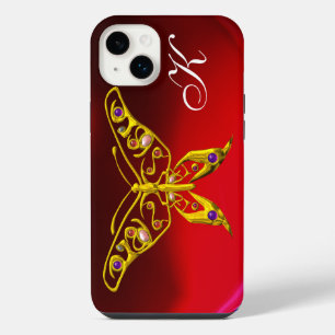 FUNDA PARA iPhone 14 PLUS MARIPOSA HIPER DE ORO CON PIEDRAS PRECIOSAS, BURGU