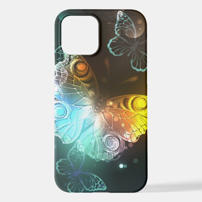 Funda Para iPhone Mariposa luminosa y mariposas nocturnas (Reverso )