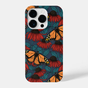 Funda Para iPhone 14 Pro Mariposa monarca sobre las colmenas rojas