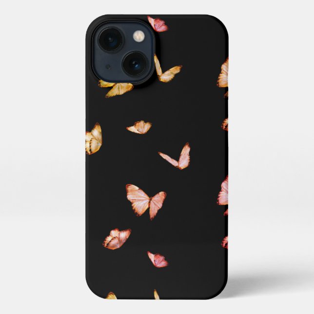 Funda Para iPhone mariposa sobre fondo negro (Reverso )