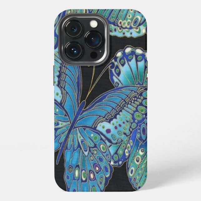 Funda Para iPhone Mariposa Teal  (Reverso )