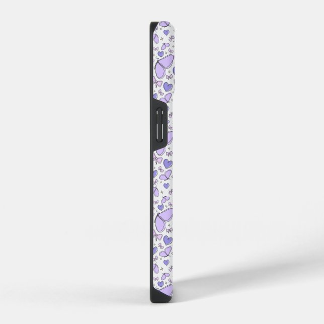 Funda Para iPhone Mariposa violeta estética (Lado derecho)