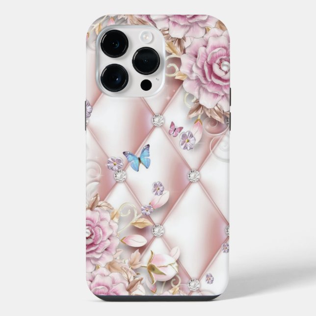 Funda Para iPhone Mariposa y Flores (Reverso )