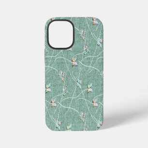 Funda Para iPhone 12 Mini Mariposas acuarela sobre verde menta