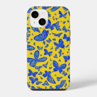 Funda Para iPhone 14 Mariposas amarillas florales delicadas