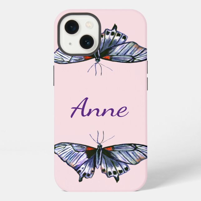 Funda Para iPhone Mariposas azules (Reverso )