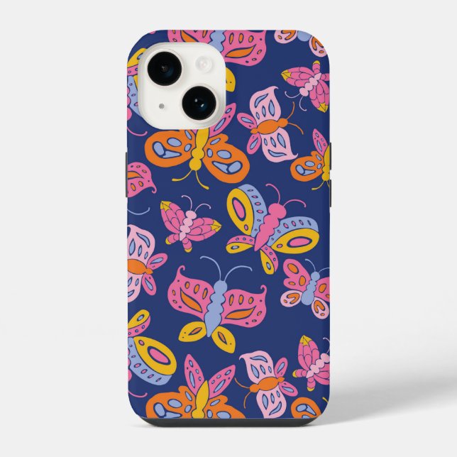Funda Para iPhone mariposas coloridas (Reverso )