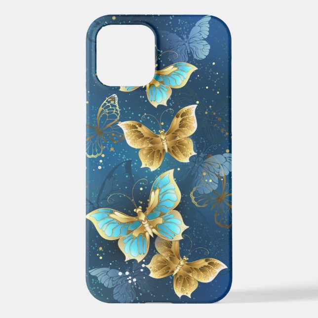 Funda Para iPhone Mariposas doradas (Reverso )