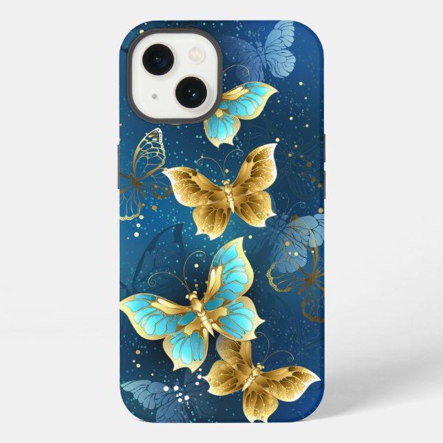 Funda Para iPhone Mariposas doradas (Reverso )