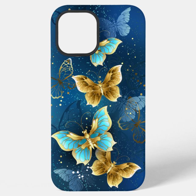 Funda Para iPhone Mariposas doradas (Reverso )